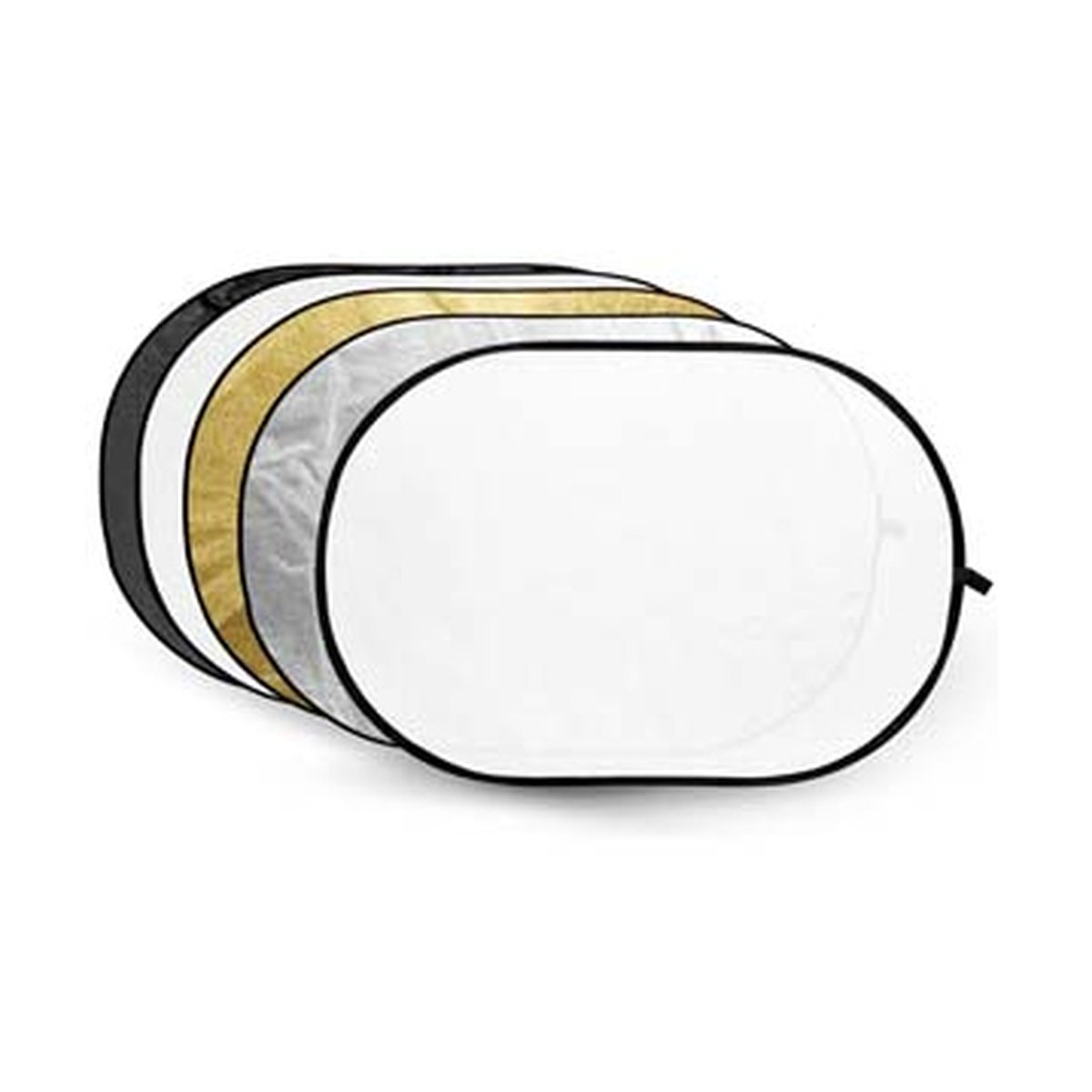 Godox 5-in-1 Gold, Silber, Schwarz, Weiß, Transparente Reflektorscheibe - 150X200cm - Set aus 5 ovalen Fotoreflektoren in Weiß, Schwarz, Gold, Silber & Transparent