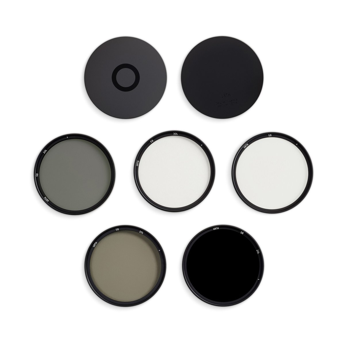 Urth 58mm Magnetic Essential Kit (Plus+) (UV+CPL+ND8+ND1000) - Lieferumfang: 5 runde Kamerafilter und 2 Objektivdeckel