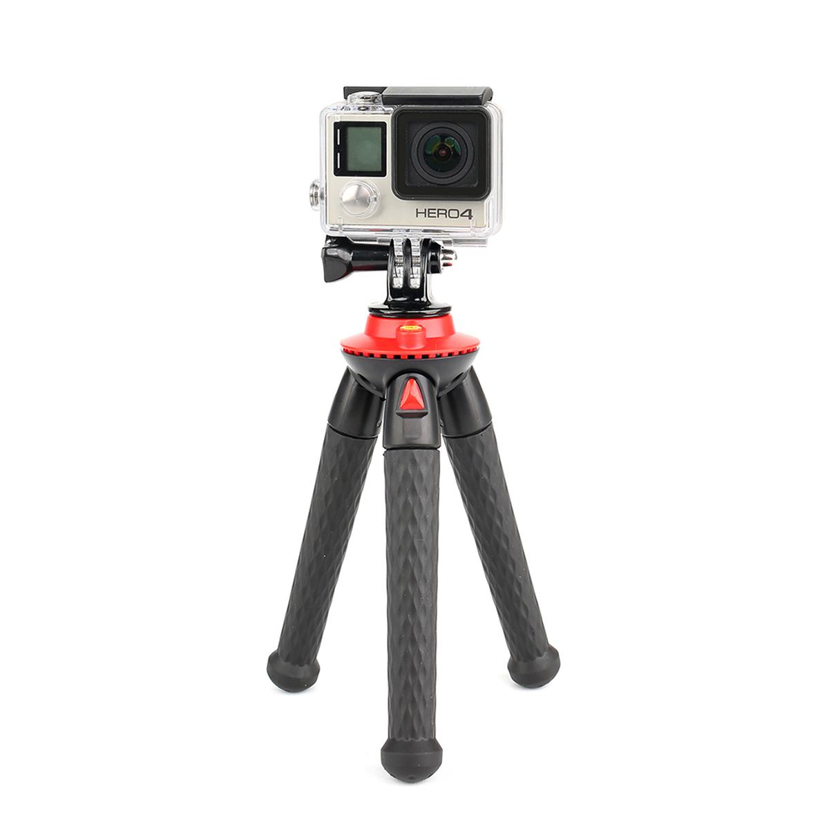 fotopro_ufo_mini_schwarz_rot_stativ_mit_telefon-__gopro-halterung_050353970408