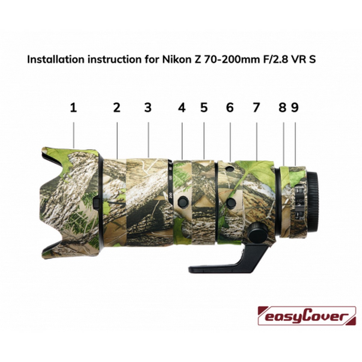 Easycover Lens Oak Objektivschutz für Nikkor Z 70-200 mm 1:2,8 VR S Braun Camouflage