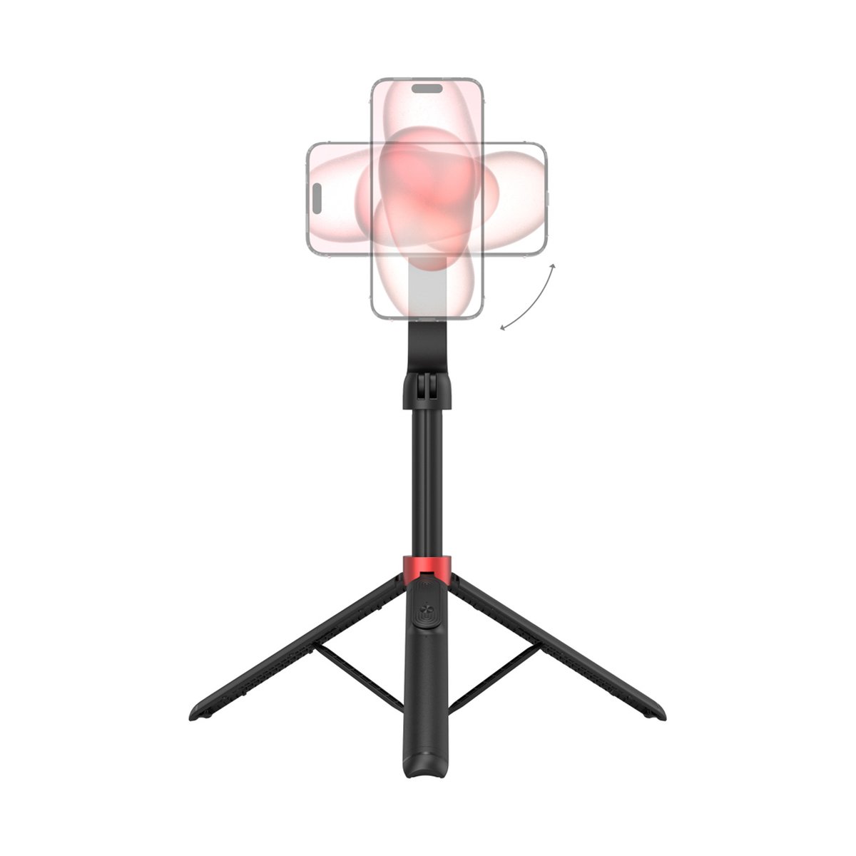 SmallRig 4731 ST-25 Pro schwarz Selfie Stick Stativ - Funktionsansicht: Drehbare Smartphone-Halterung