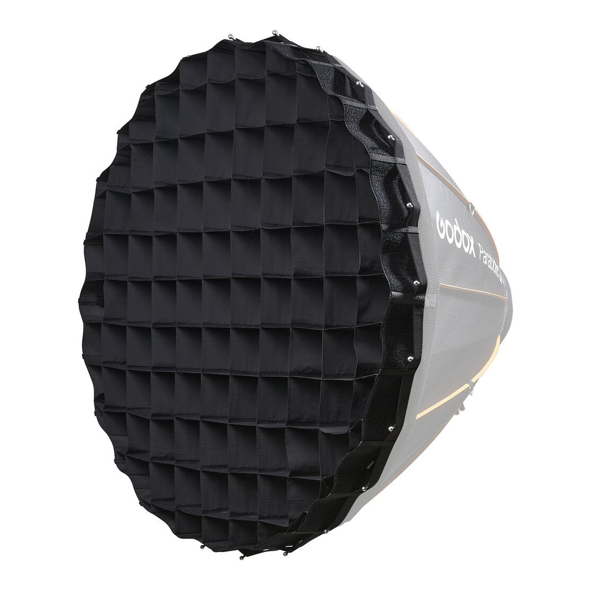 Godox Raster für Parabolic128 - Frontalansicht der Godox Parabol-Softbox mit Wabengitter