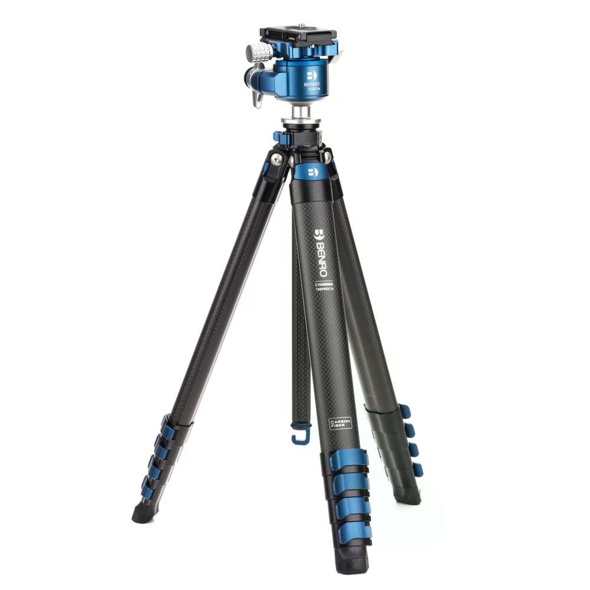 Benro Blackbird CF 1 Series 5-5 Sektionen Stativ mit G36PT Kugelkopf und PMM70 Platte Gesamtansicht 