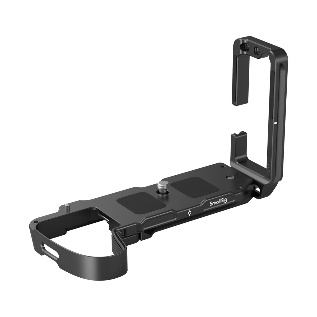 SmallRig 3928B L-Bracket für Fujifilm X-H2 / X-H2S - Schrägansicht einer schwarzen SmallRig Kamera L-Halterung