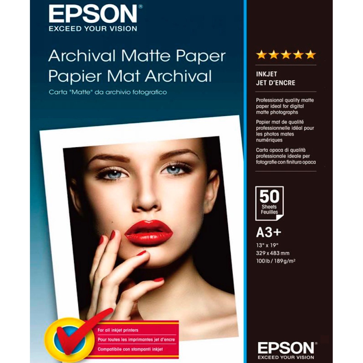 Epson Archival Matte Paper DIN A3+, 50 Blatt, 192 g/m² Epson Archival Matte Paper DIN A3+, 50 Blatt, 192 g/m²