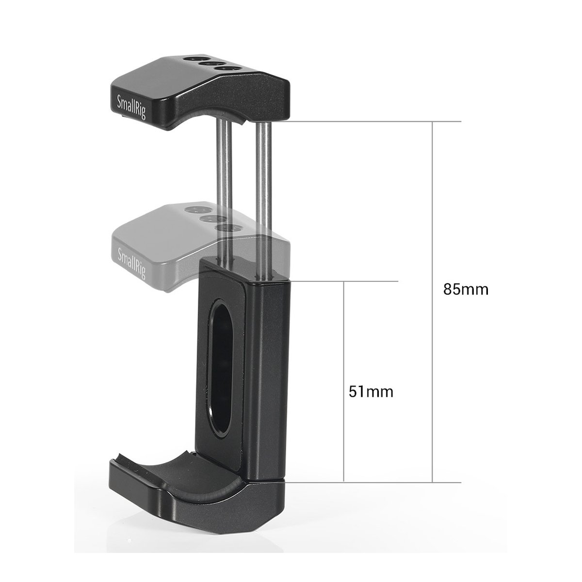 SmallRig 2336 Halterung für tragbare Powerbanks 53 mm bis 87 mm - Abmessungen und Einstellbereich der SmallRig Smartphone-Klemme von 51mm bis 85mm SmallRig 2336 Halterung für tragbare Powerbanks 53 mm bis 87 mm - Abmessungen und Einstellbereich der SmallRig Smartphone-Klemme von 51mm bis 85mm