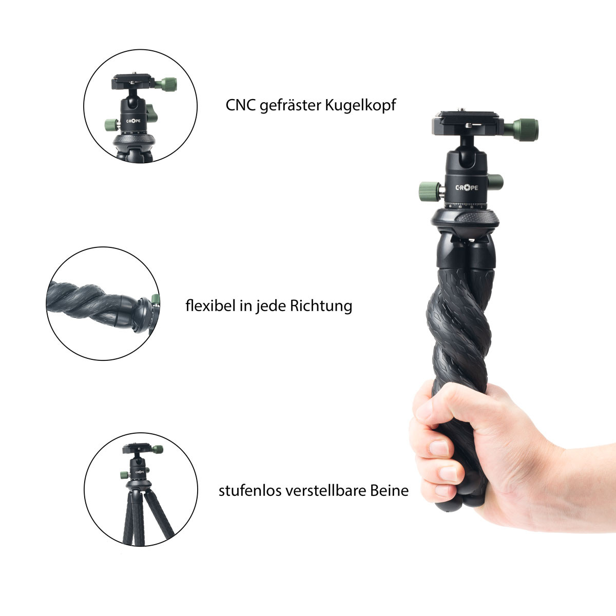 C-Rope Creatorpod flexibles Tischstativ Schwarz