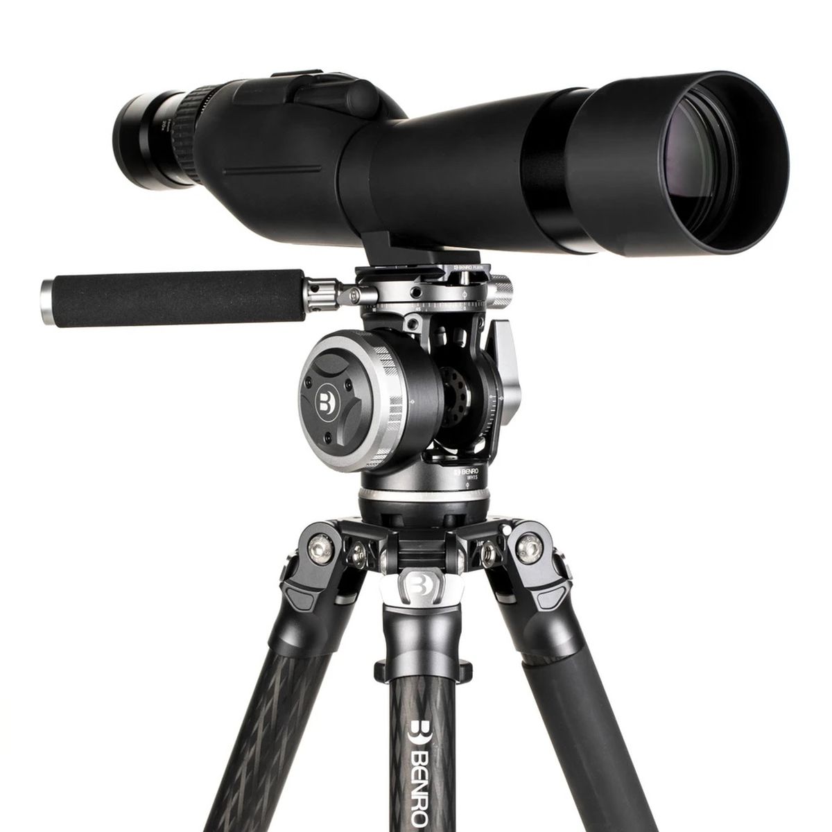 Benro Mammoth TMTH44C CF-Stativ mit WH15 Wildlife-Kopf Anwendungsbeispiel mit Kamera