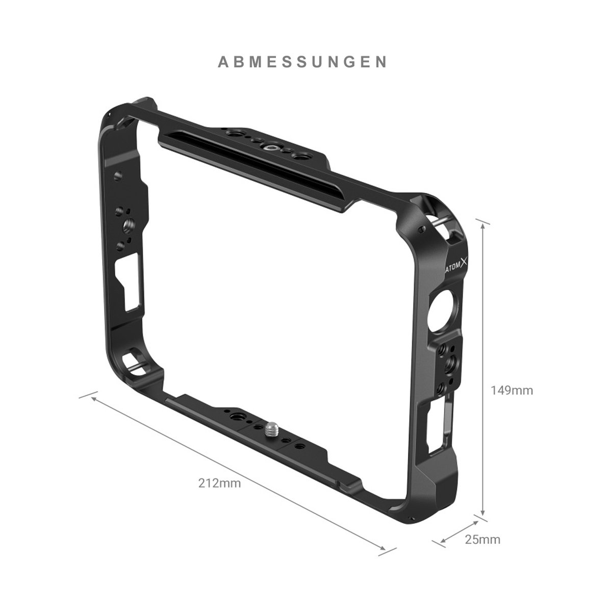 SmallRig 3456 Atomos Shinobi 7 Cage Kit - Abmessungen des Kamerakäfigs