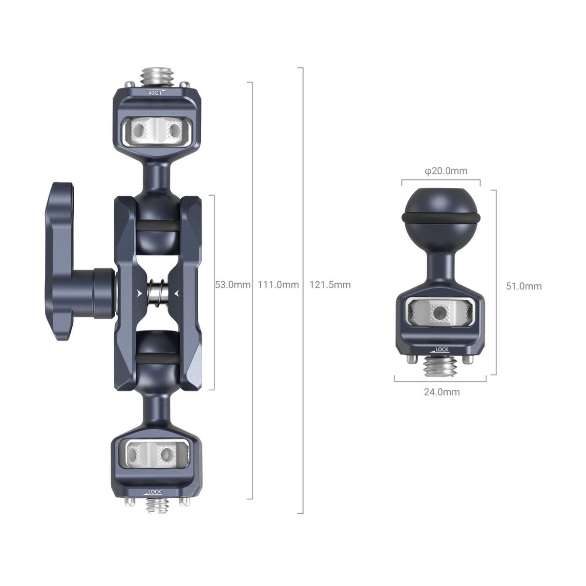 SmallRig 3874 Magic Arm mit Doppelkugelkopf (1/4"-20 Schraube und ARRI-Feststellschraube)