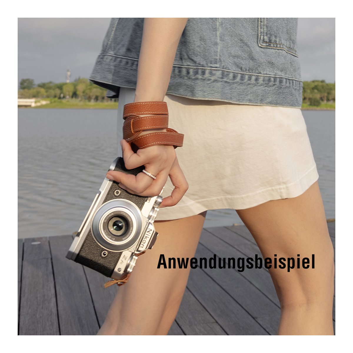SmallRig 3485 Leder-Kameragurt - Anwendungsbeispiel am Handgelenk