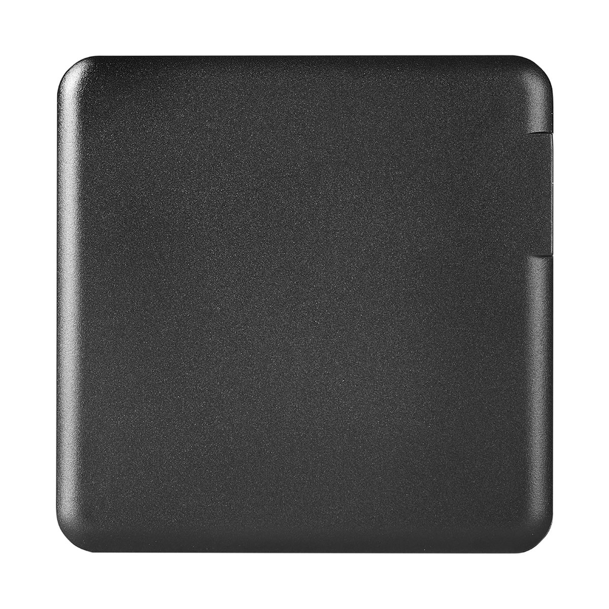 SmallRig 4370 GaN 100W Schnellladegerät (EU-Stecker) - Frontansicht eines dunkelgrauen, mattierten, rechteckigen Produkts mit abgerundeten Ecken.