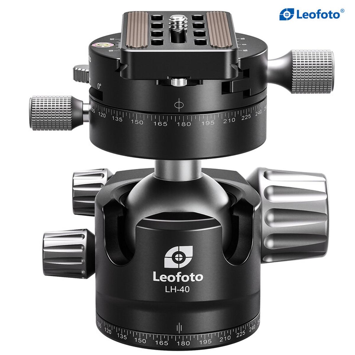 Leofoto Stativ-Kugelkopf LH-40PR mit Doppelpanoramateller und Rastfunktion Leofoto Stativ-Kugelkopf LH-40PR mit Doppelpanoramateller und Rastfunktion