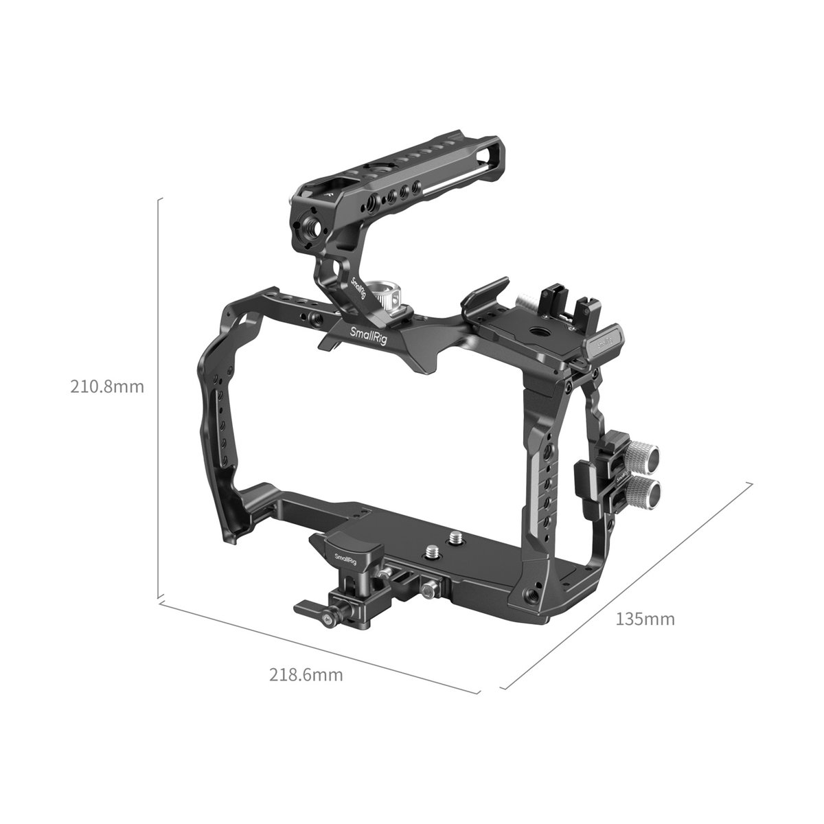 SmallRig 4574 Basic Cage Kit f. BMCC 6K (Vollformat) - Abmessungen des SmallRig Kamerakäfigs SmallRig 4574 Basic Cage Kit f. BMCC 6K (Vollformat) - Abmessungen des SmallRig Kamerakäfigs
