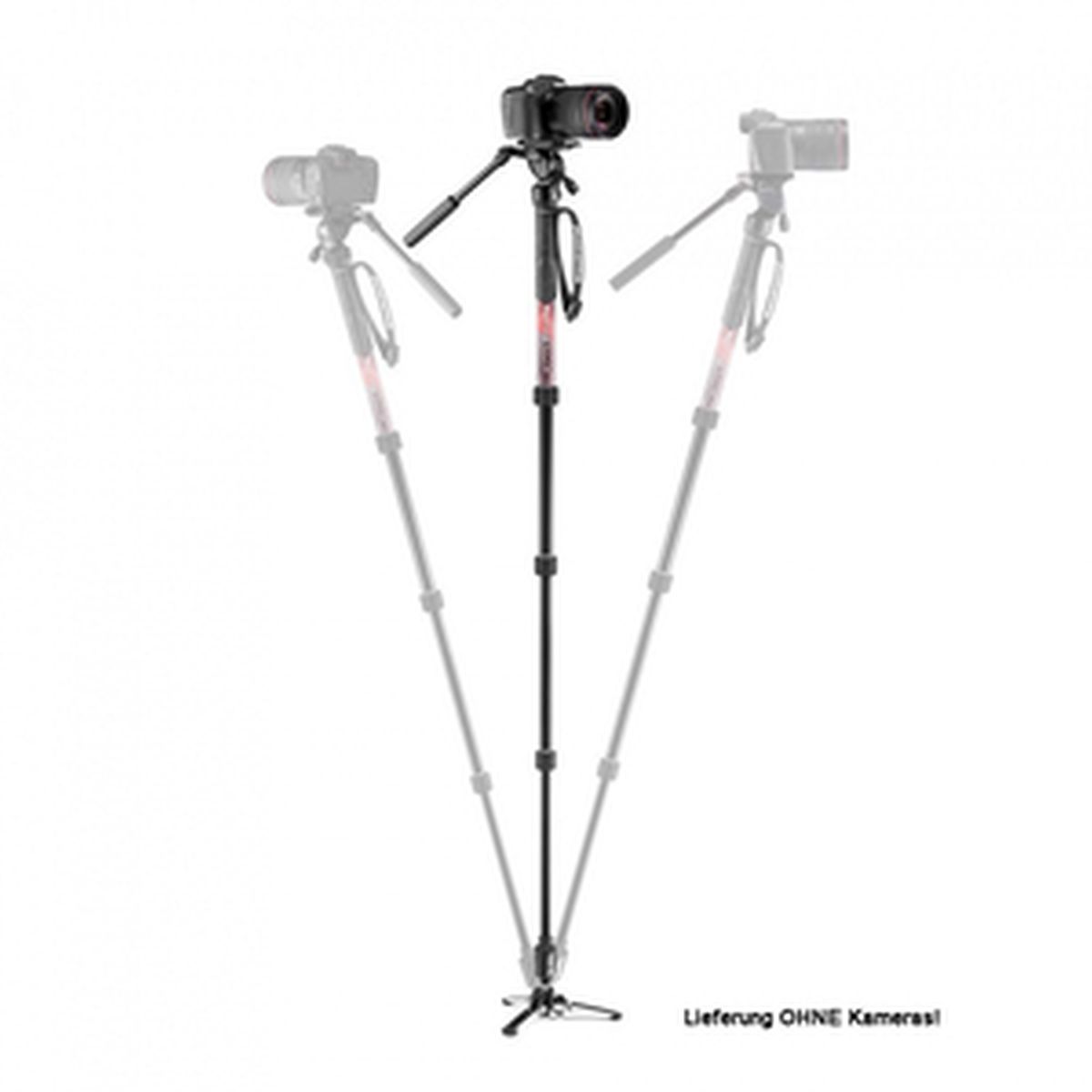 Manfrotto Element MIIA4 LIVE Aluminium Video-Einbeinstativ Kit mit Fluidkopf