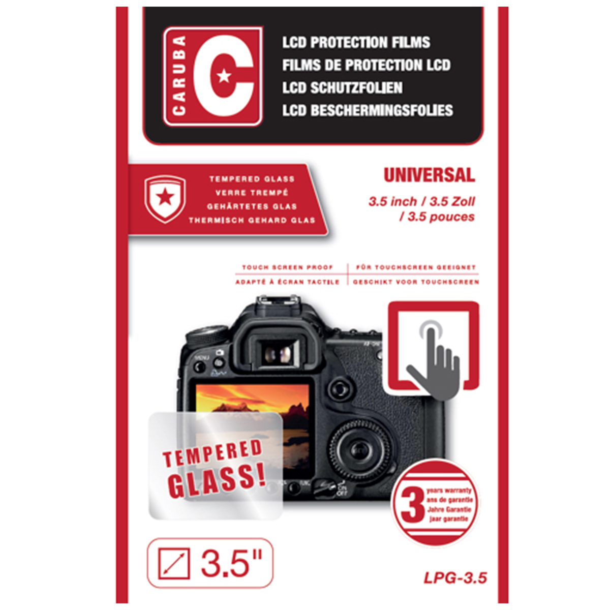 Caruba LCD Glass Schutzfolie 3,5" 2 Stück