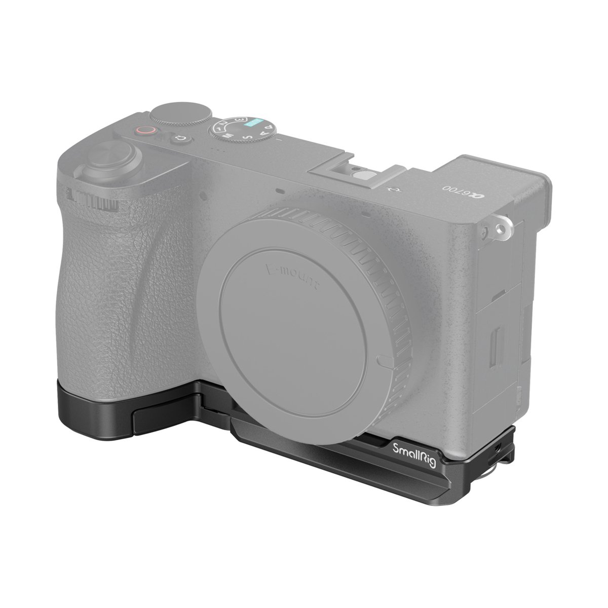SmallRig 4338 Baseplatte für Sony Alpha 6700 - Anwendungsbeispiel: Kamera mit montiertem SmallRig Griff, Seitenansicht SmallRig 4338 Baseplatte für Sony Alpha 6700 - Anwendungsbeispiel: Kamera mit montiertem SmallRig Griff, Seitenansicht