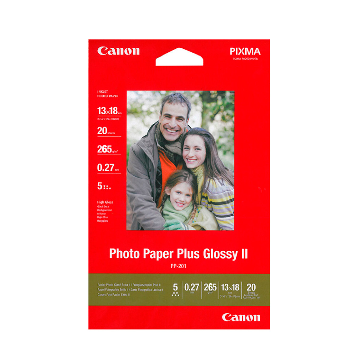 Canon PP-201 Fotoglanzpapier Plus II 13x18, 20 Blatt 265g/m