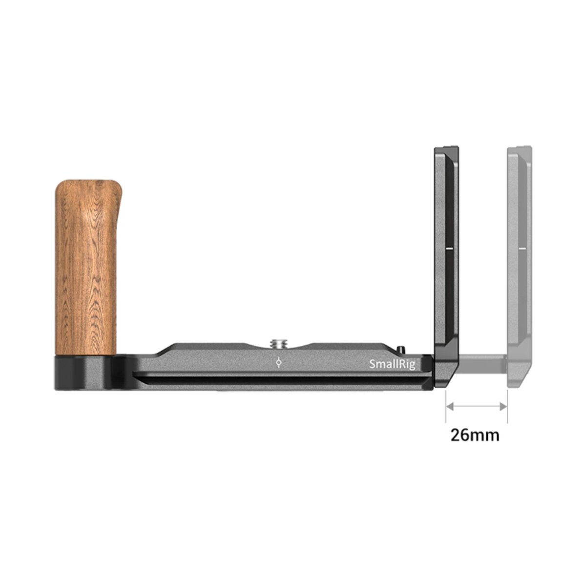 SmallRig LCF2811 L-Bracket für Fujifilm X-T4 - SmallRig L-Halterung Seitenansicht mit Holzgriff und 26mm Höhenverstellung. SmallRig LCF2811 L-Bracket für Fujifilm X-T4 - SmallRig L-Halterung Seitenansicht mit Holzgriff und 26mm Höhenverstellung.