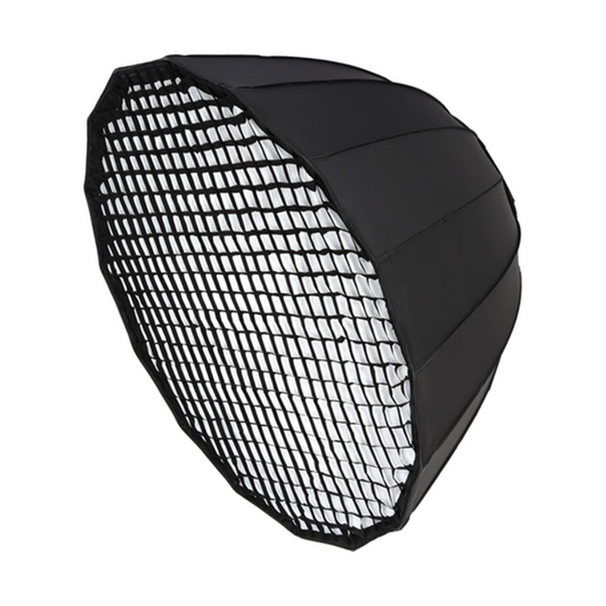 Godox Grid voor P90 / QR-P90 Softbox 90cm - Frontansicht: Schwarze Parabol-Softbox mit Wabenaufsatz