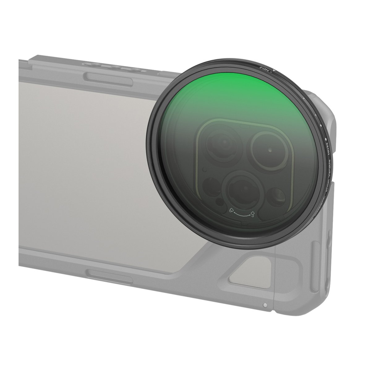 SmallRig 4725 Attachable VND Filter Kit ND2-ND32 (1-5 St) + T-Mount Adapter 67 mm - Anwendungsbeispiel: Kamerafilter auf Smartphone-Kamera