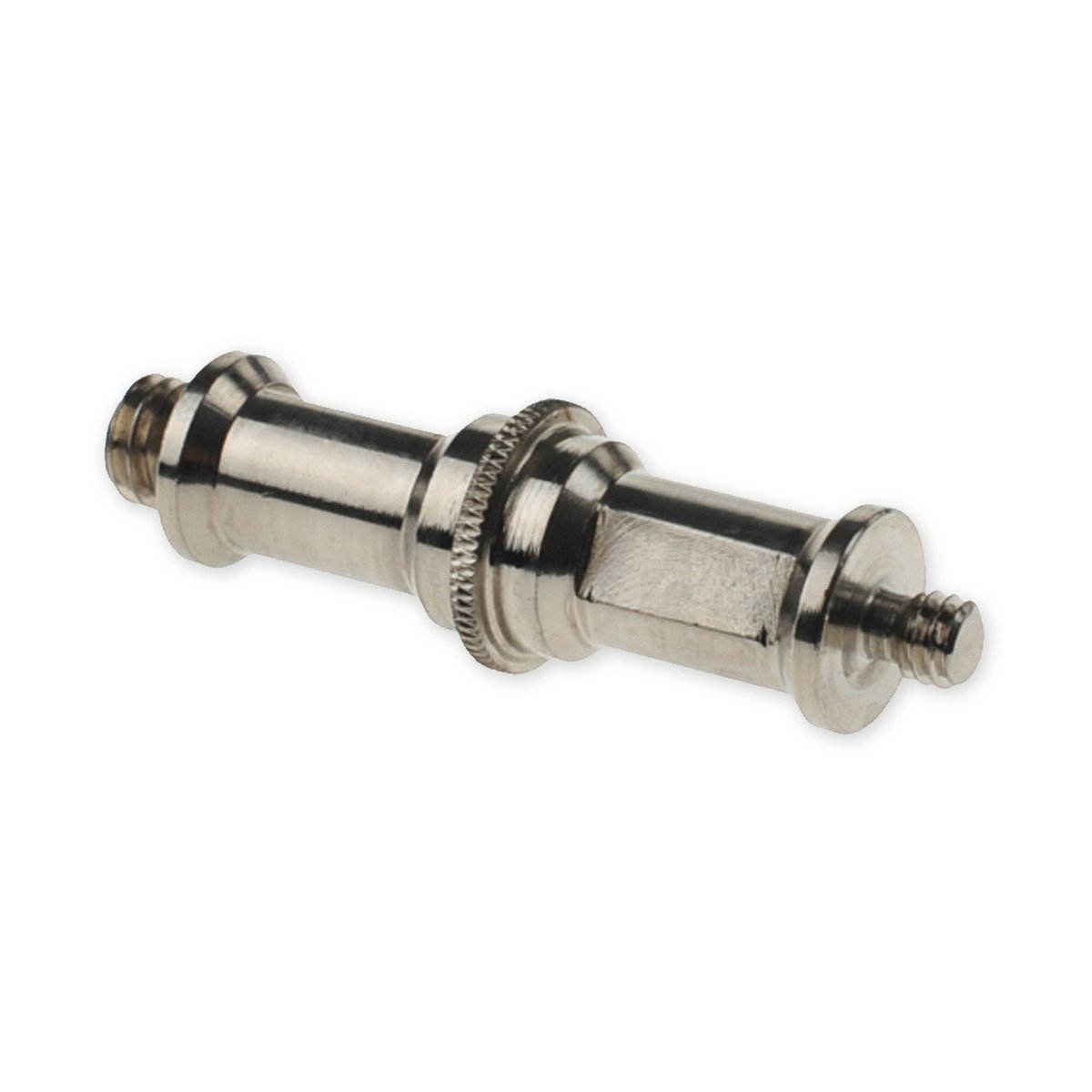 Caruba Spigot Adapter 1/4" Außengewinde - 3/8" Außengewinde (52mm) - Produktansicht: Silberner Spigot-Adapter
