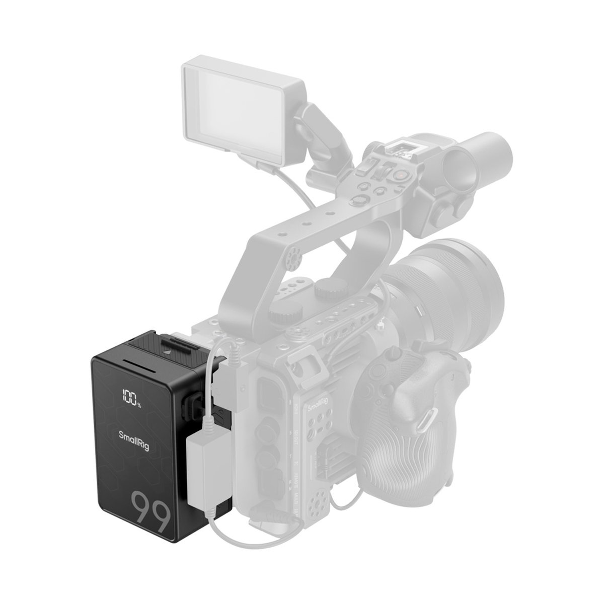 SmallRig 4608 VB99 SE mini V-Mount Akku - Anwendungsbeispiel: SmallRig 99 Batterie an Kamera