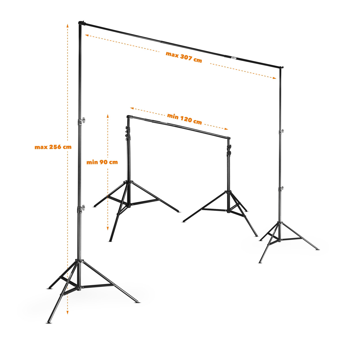 Walimex pro Teleskop Hintergrundsystem 120-307 cm