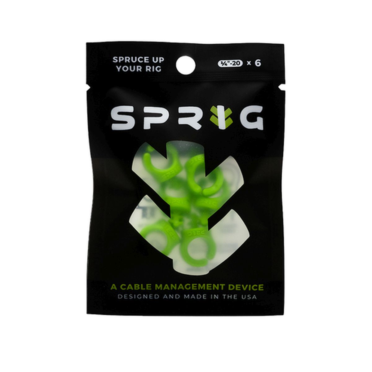 Sprig 6er Pack Green (1/4"-20) Kabel- Management