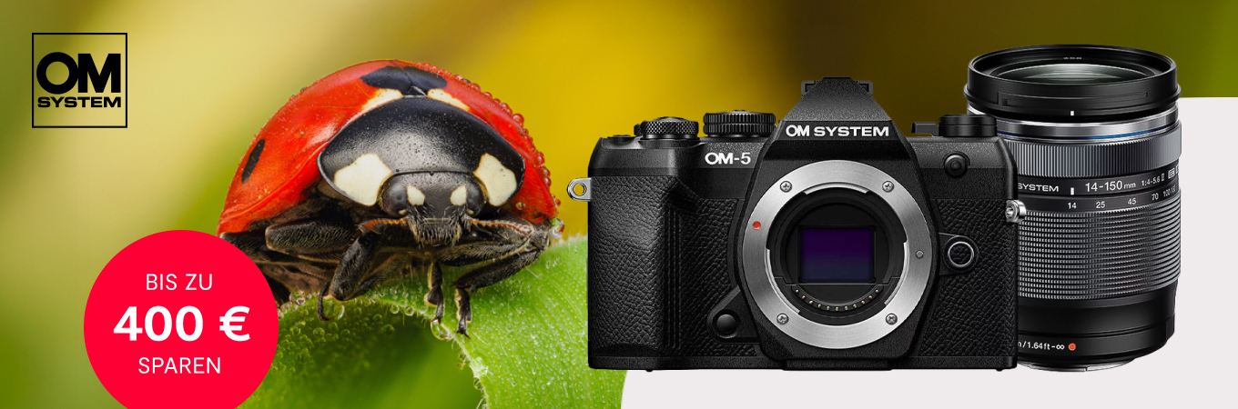 OM System Cashback Aktion 2025 – bis zu 400 € sparen auf Kameras und Objektive