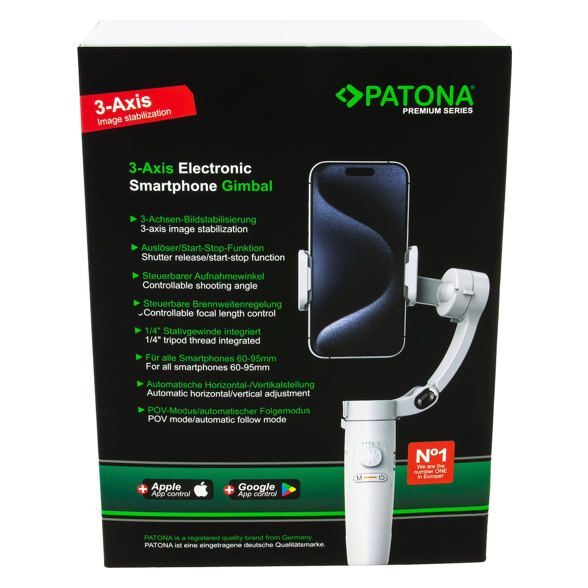 Patona Premium 3-Achsen Gimbal f. Smartphone