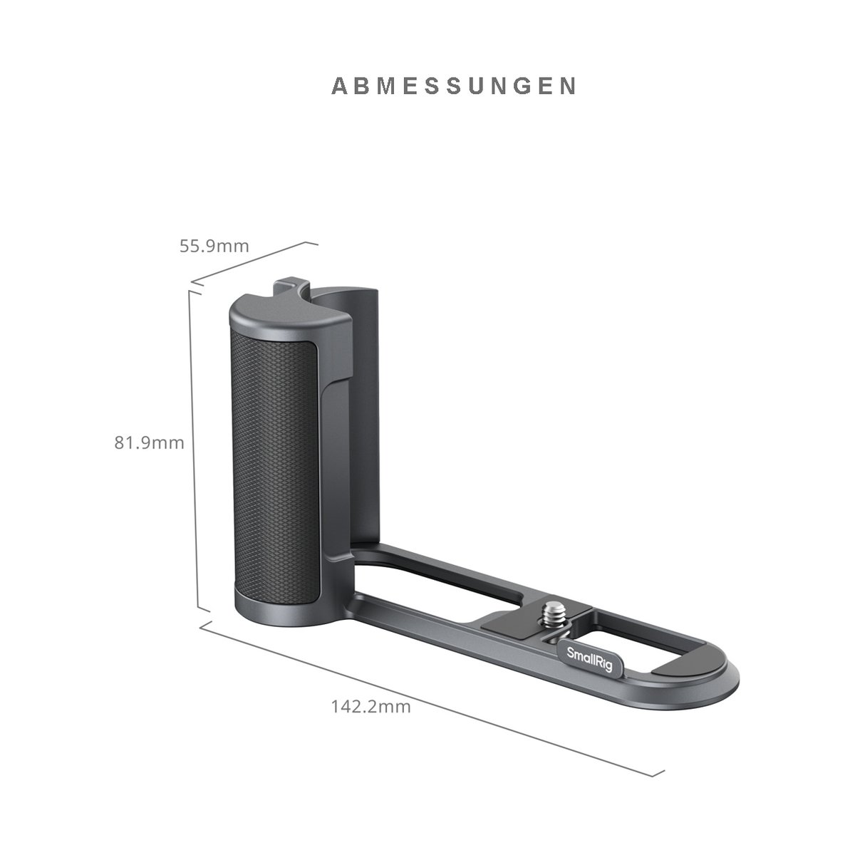 SmallRig 4568 L-Shape Mount Plate mit Handle für Leica Q3 - Abmessungen des Kameragriffs