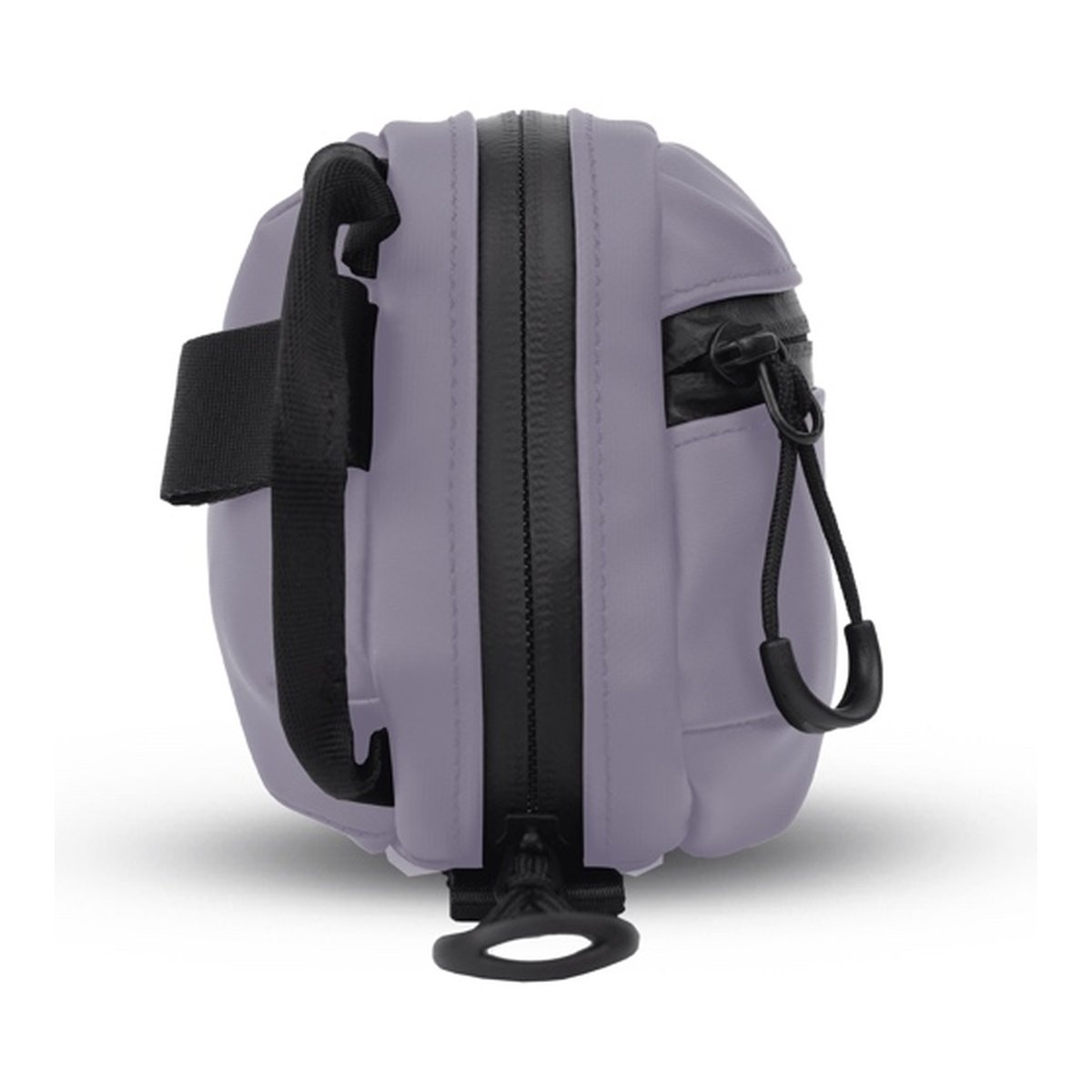 WANDRD Tech Bag Medium Uyuni Purple - Seitenansicht der Tasche mit Reißverschluss und Trageschlaufe