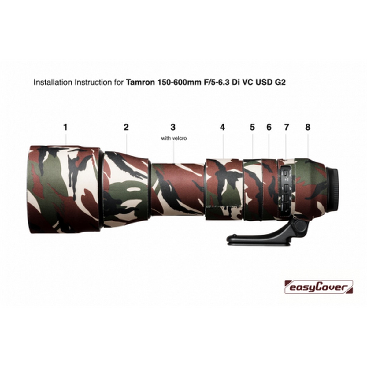 Easycover Lens Oak Objektivschutz für Tamron 150-600 mm 1:5-6,3 Di VC USD G2 Grün Camouflage