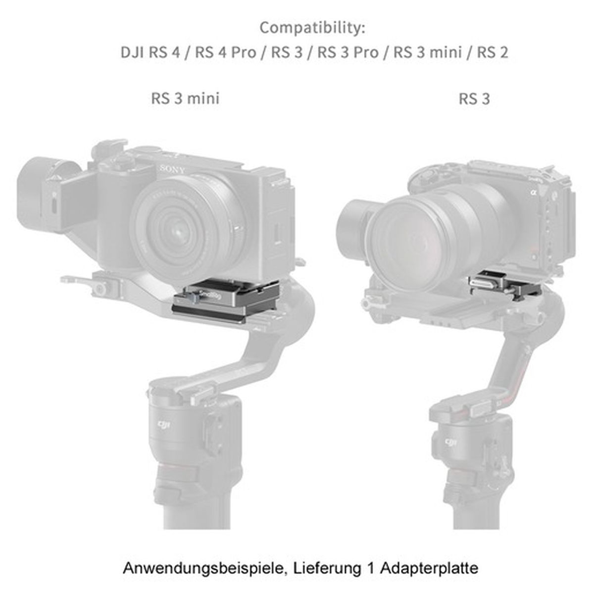 SmallRig 4639 HawkLock H38 Arca-Swiss QR Plate für DJI Stabilizers