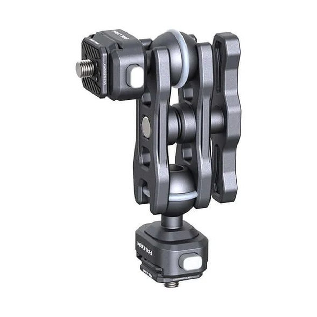 Falcam F22 Dual Quick Release Monitor Mount Kit 2548 - Produktansicht: Dunkelgraue Halterung mit Schraubgewinde und Schnellverschluss.