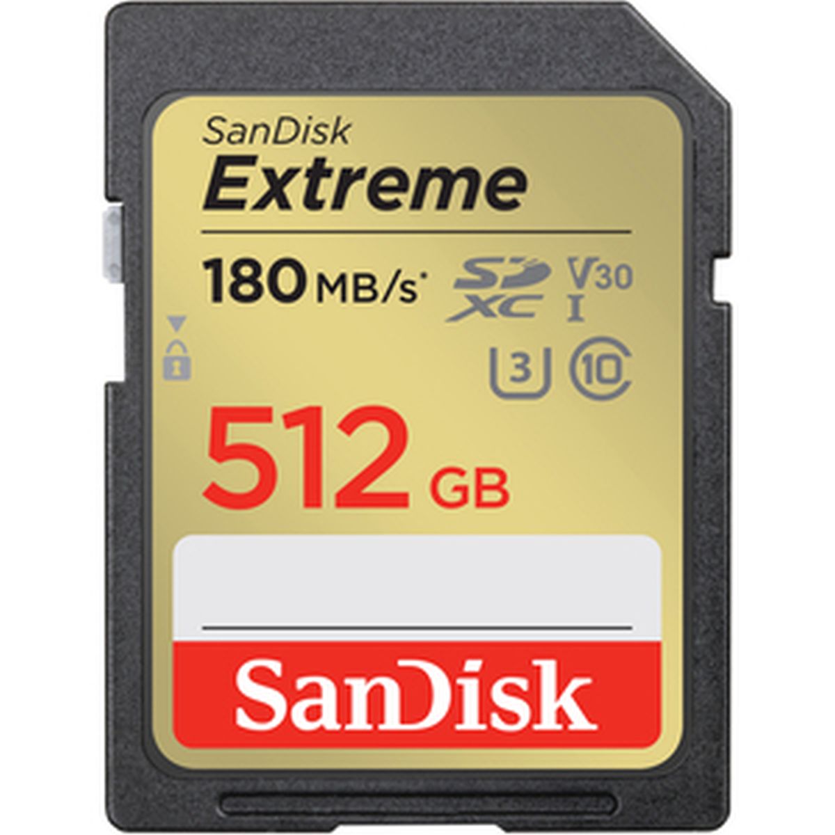 SanDisk 512 GB SDXC Extreme 180MB/s V30 UHS-I, Class 10 SanDisk 512 GB SDXC Extreme 180MB/s V30 UHS-I, Class 10