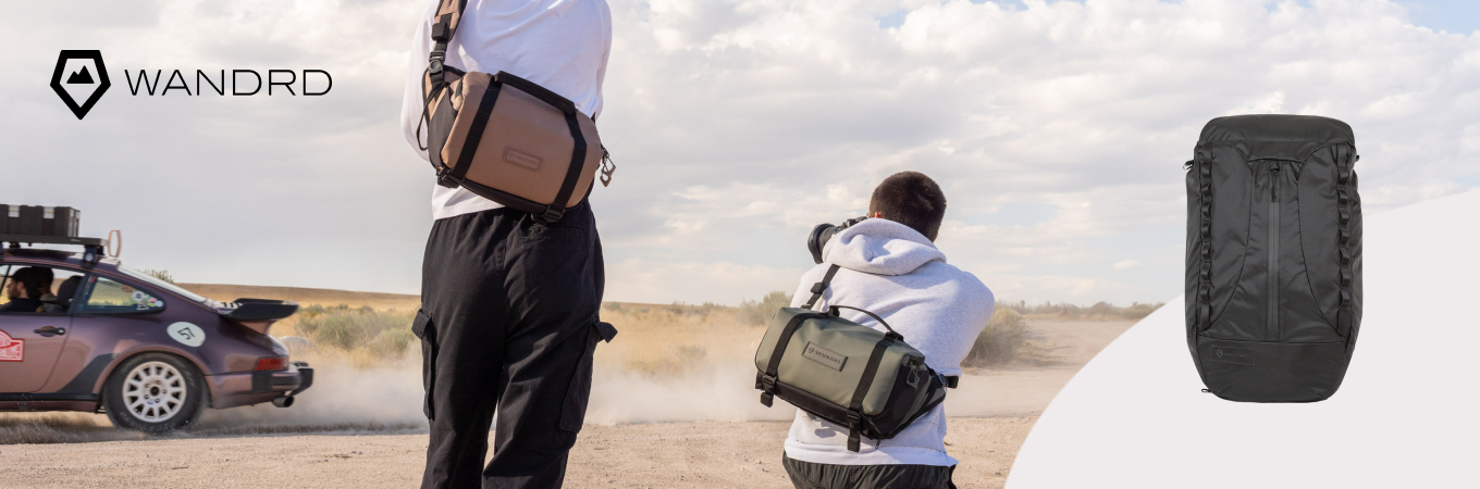 WANDRD Banner mit Rucksäcken für Fotografie und Reisen – Outdoor-Abenteuer mit robustem Design