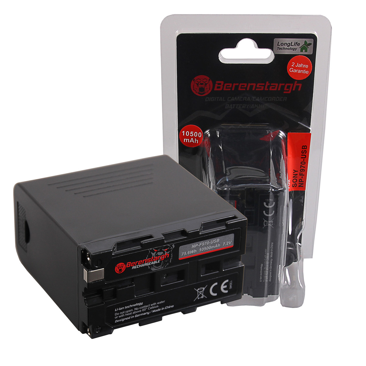 Berenstargh Akku Typ Sony NP-F970 mit USB-Ladefunktion Berenstargh Akku Typ Sony NP-F970 mit USB-Ladefunktion