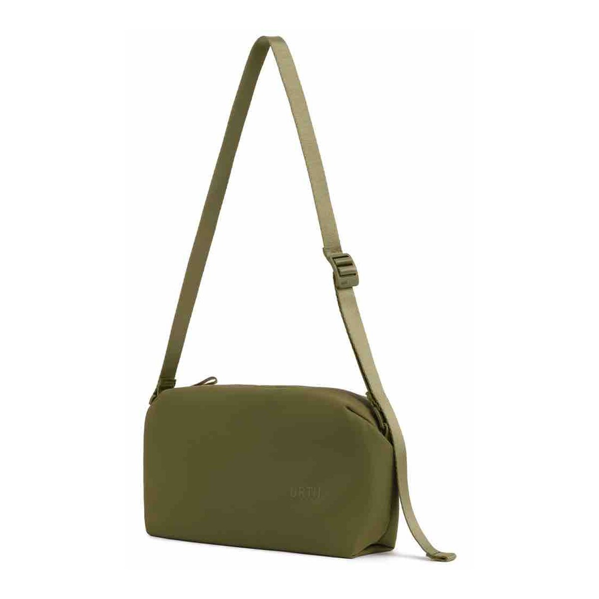 Urth Dolomite Camera Sling (Green) - Schrägansicht: olivgrüne Umhängetasche mit verstellbarem Gurt.