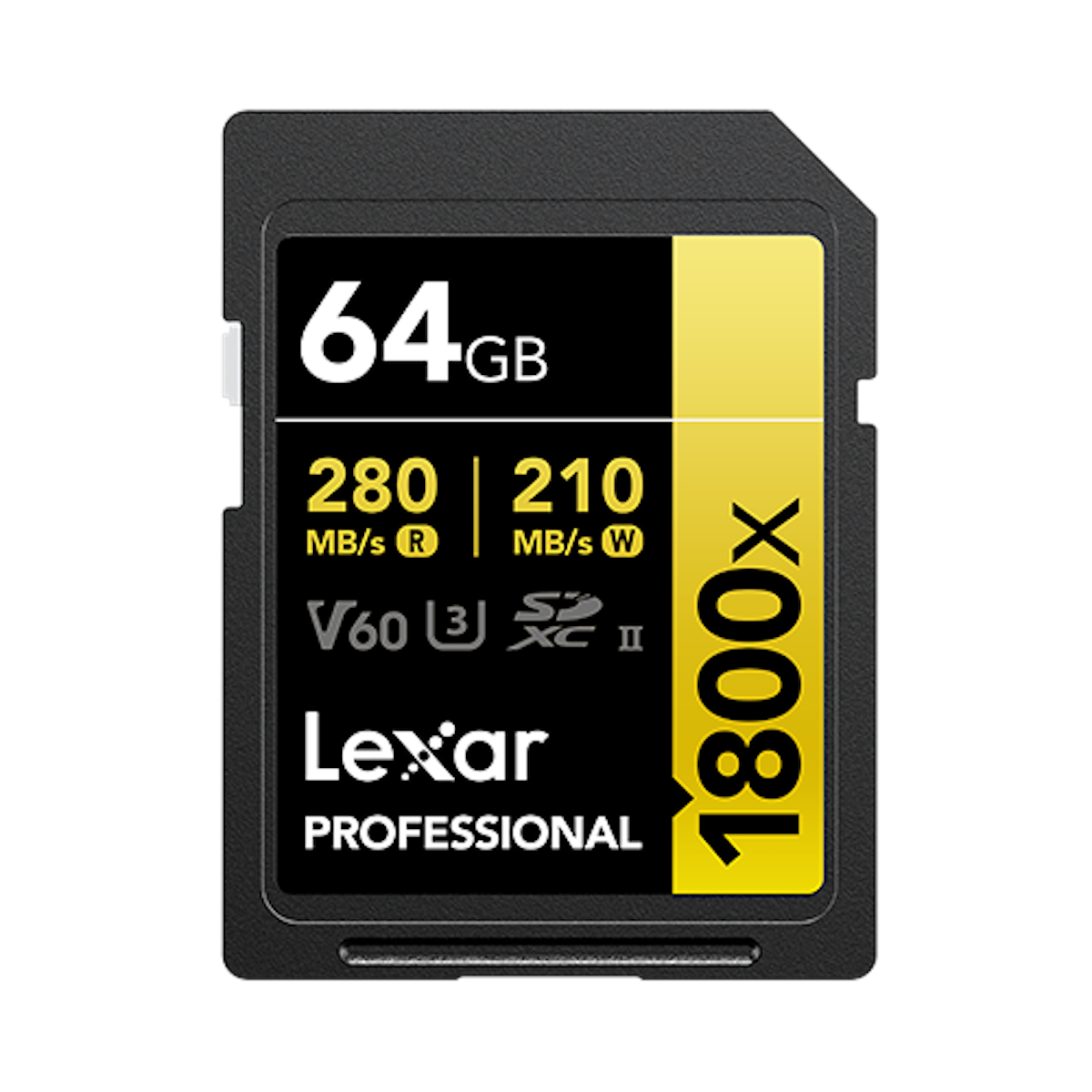 Lexar 64 GB SDXC Pro Gold 1800x V60 UHS-II  Lexar 64 GB SDXC Pro Gold 1800x V60 UHS-II