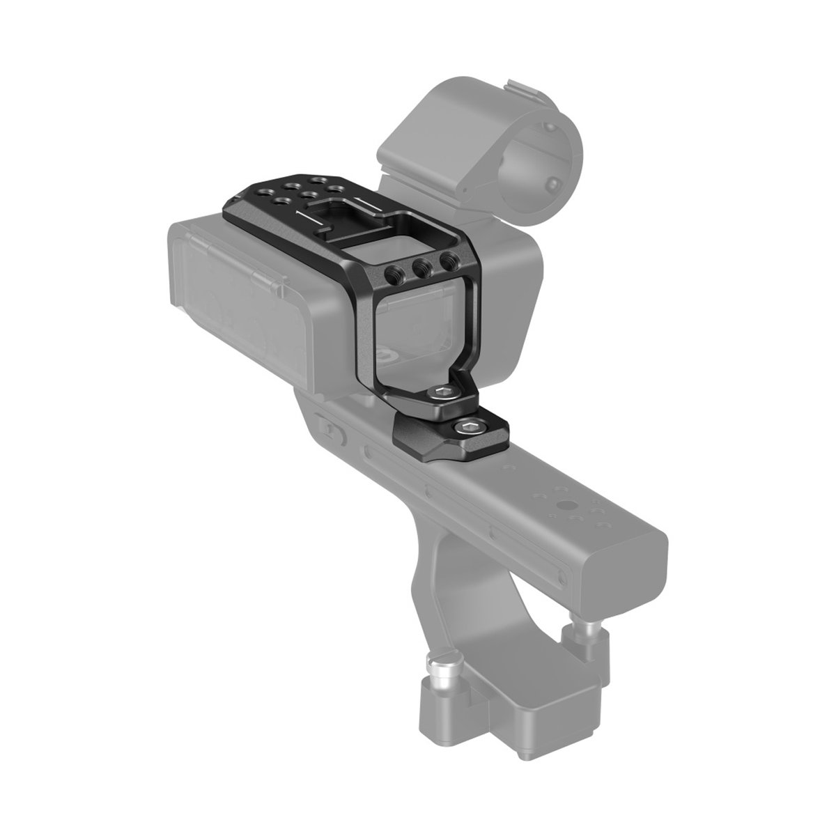 SmallRig 3990 Top Plate f. Sony FX30 und FX3 XLR Einheit - Anwendungsbeispiel: Halterung verbindet Kamera mit Griff.