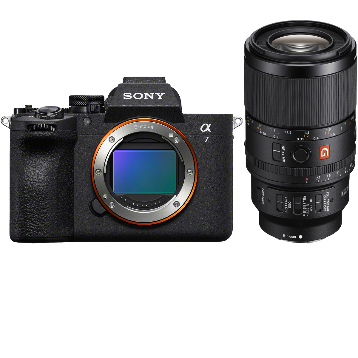 Sony Alpha 7V Gehäuse mit Sony 100 mm 1:2,8 FE  Makro GM OSS