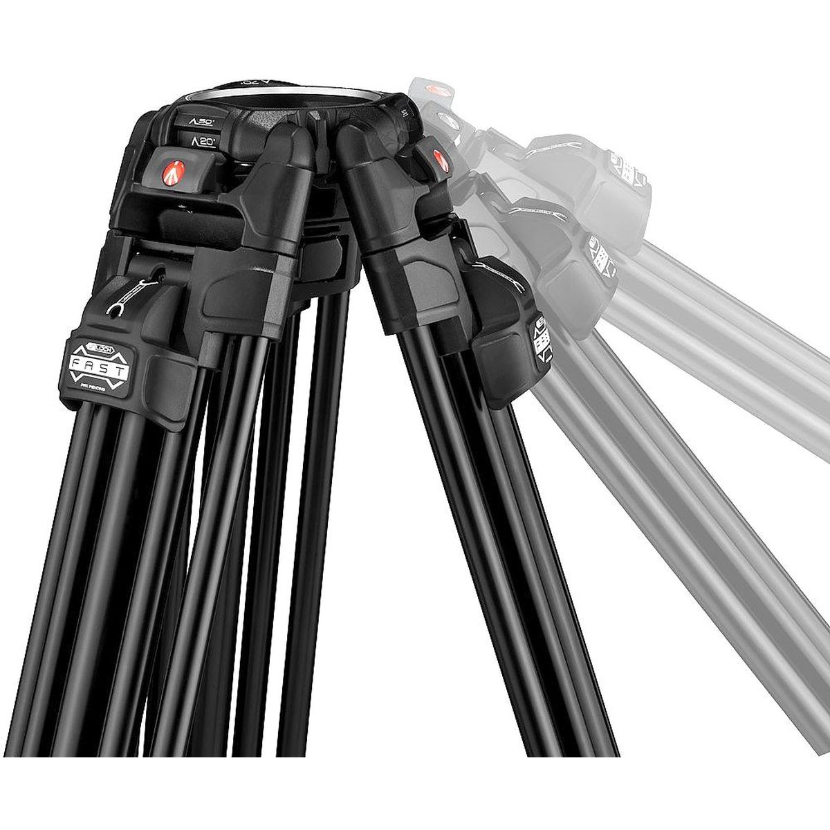 Manfrotto MVK504XTWINFA Fluid-Videokopf 504X mit Stativ 645 Fast Twin Alu