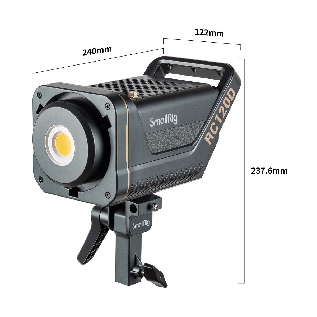 SmallRig 3612 RC 120D Tageslicht LED-Videoleuchte - Abmessungen des SmallRig RC120D LED-Lichts
