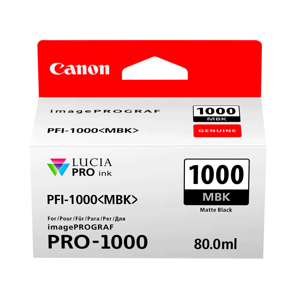Canon PFI-1000MBK Mattschwarz 80 ml Tinte für Canon imagePROGRAF PRO-1000
