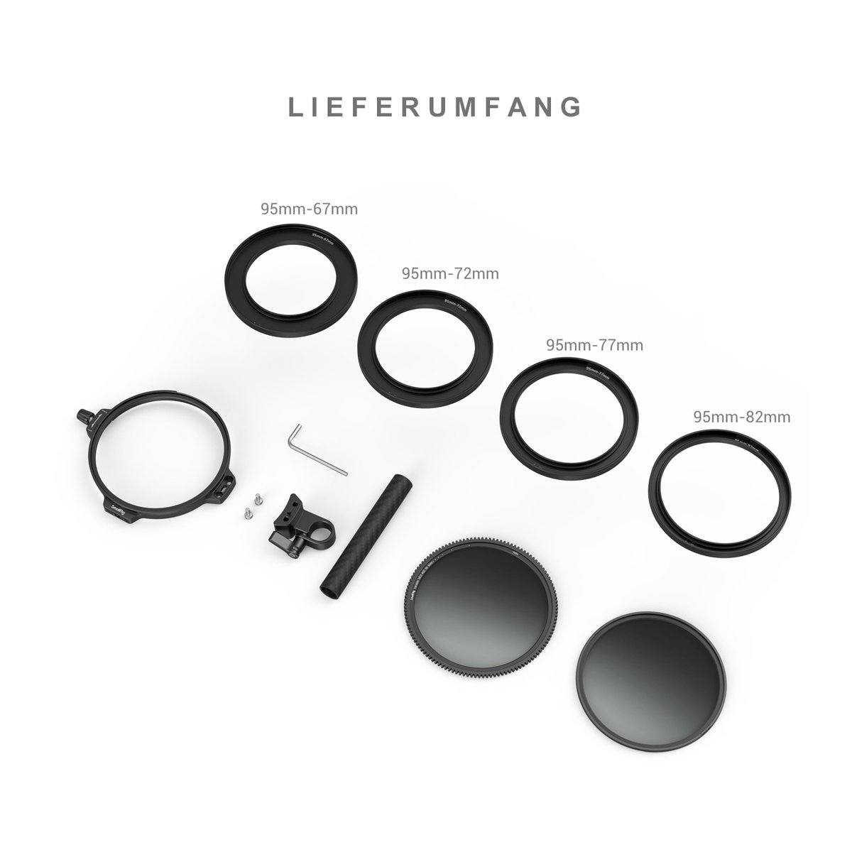 SmallRig 3864 CPL-VND Filterkit 95 mm mit Rod Clamp - Lieferumfang