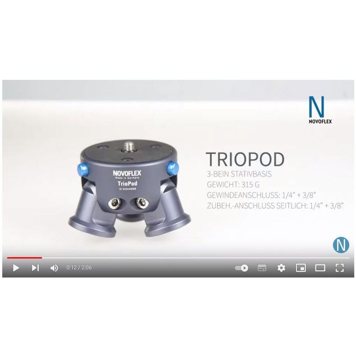 Novoflex TrioPod mit kompakten 5-Segment Carbonbeinen