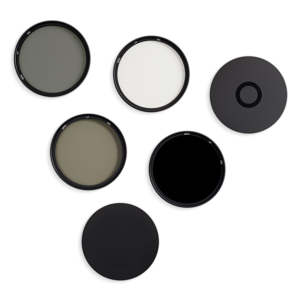 Urth 49 mm UV, CPL, ND8, ND1000 Filter-Kit Plus+ Vorderansicht Filterset