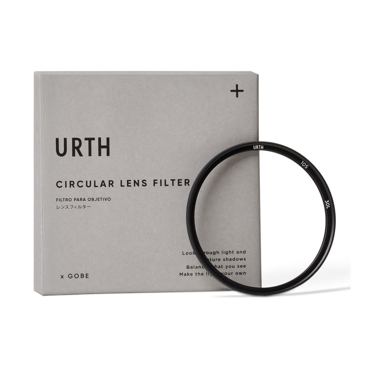 Urth 105mm UV-Objektivfilter (Plus +) - Urth Circular Lens Filter Lieferumfang: schwarzer Filter und graue Box.